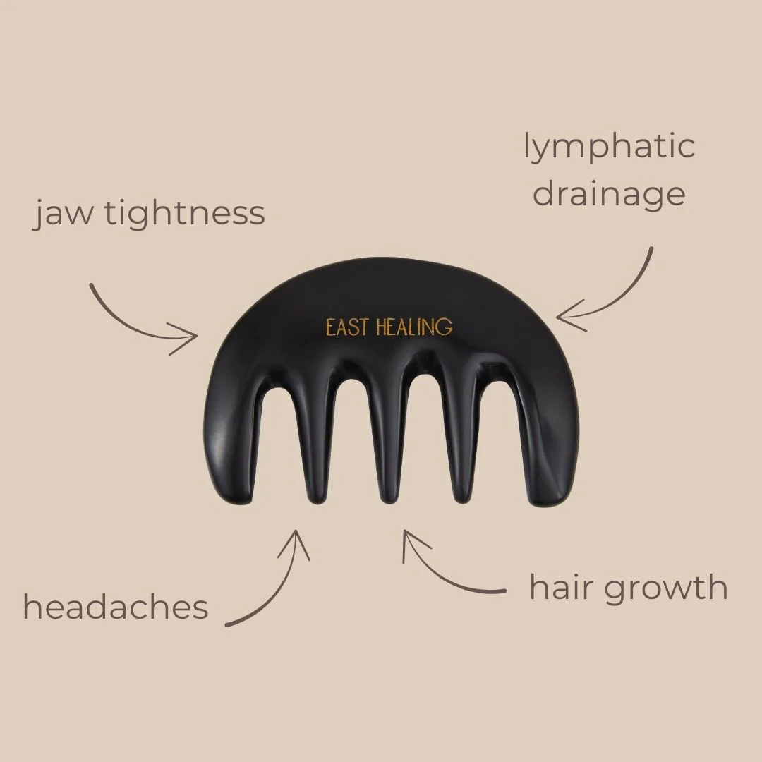 Bian Stone Scalp Gua Sha Comb - Image 3