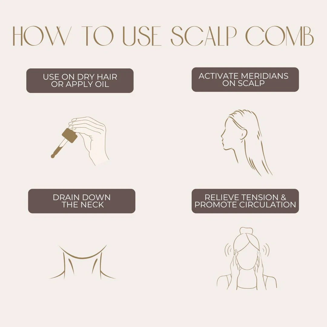 Bian Stone Scalp Gua Sha Comb - Image 4
